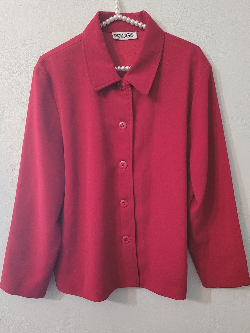 BRIGGS Vintage Button Up Blazer Shirt Size Large